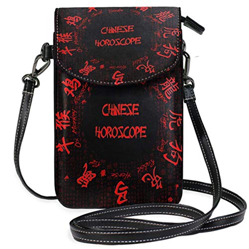 Preisvergleich Produktbild Handy Geldbörse Crossbody Chinese Zodiac Kleine Umhängetasche Handy Geldbörse Geldbörse für Frauen Mädchen