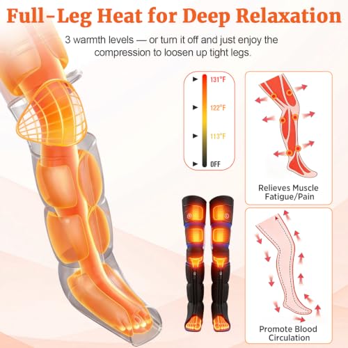 Botas de Compresión para Piernas: Sistema de Compresión de Aire para Piernas Completas con 6 Modos, 9 Intensidades, 4 Niveles de Calor y 3 Temporizadores, Presión Relajante para Pies y Piernas – Regalo de Cumpleaños para Mujeres, Hombres, Mamá y Papá miniatura 4