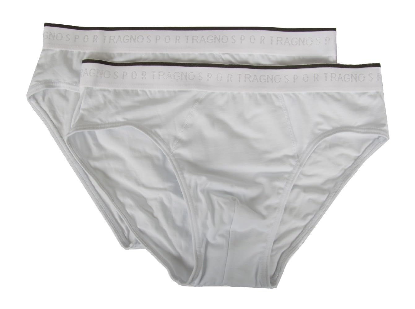 RAGNO Pack 2 Calzoncillos Hombre Strech Cotton Slip bipack Sport artículo 60147P, 010KB Bianco, 5-Quinta (EU L - F 4 - USA M - GB 36)