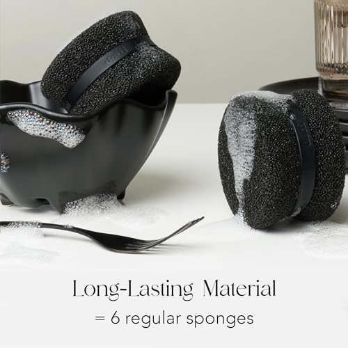 Image of Dotti Super Scrubber Silicone Sponge - Odor-Free, Non-Scratch, Fast-Drying, and Dishwasher-Safe Dish Scrubber - Also for Showers, Tile, and Counters - 3 Pack, Odyssey