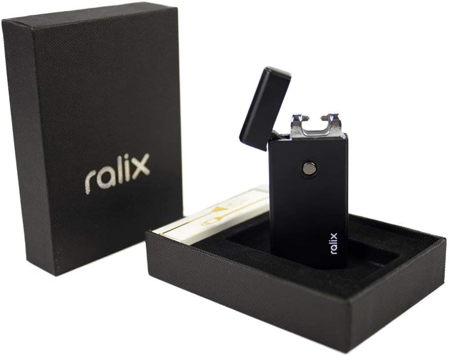 Ralix Electronic Lighter | Single Arc Flameless Plasma Lighter | Rechargeable | Wind Resistant | Best for Lighting Cigarettes, Candles & More | Includes USB Charger & Luxury Gift Box