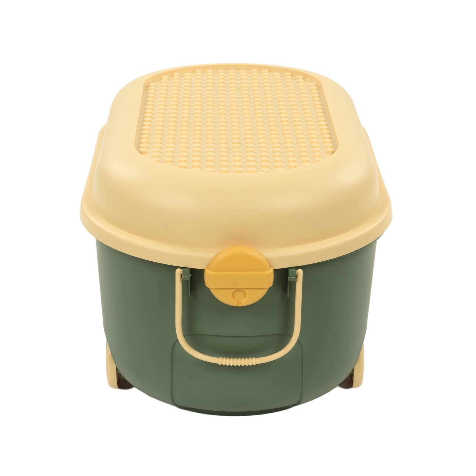 Aramox Scatola Portaoggetti per Giocattoli, Simpatico Organizer in Plastica per Bambini con Copertina a Forma di Anatra con Ruote, Grande capacità per Giocattoli e Vestiti (verde (grande))
