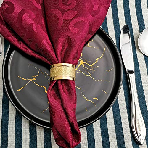 LUOLAO Gold Napkin Rings Set of 6, Premium Bling Metal Dining Table Decoration for Dinner, Party and Festival - Thumbnail 5