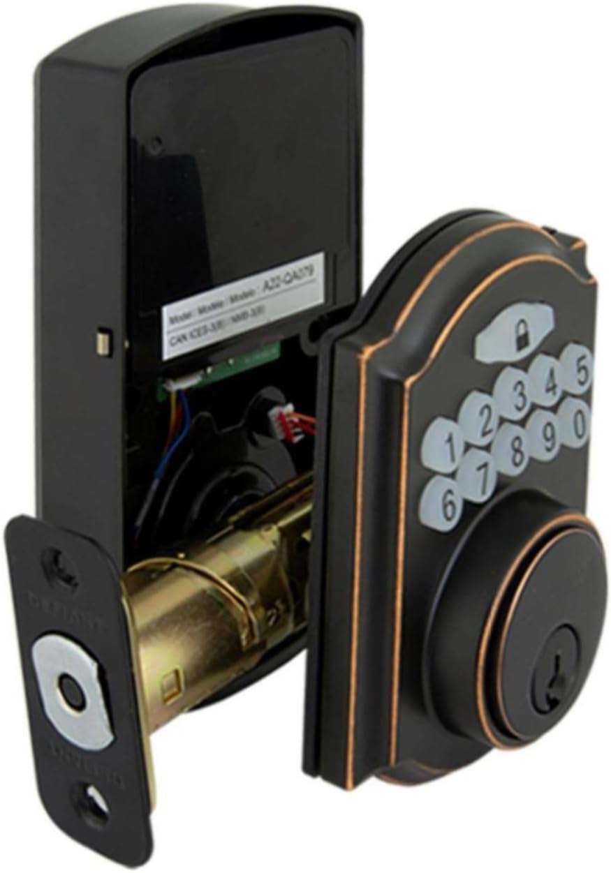 Electronic Deadbolt Defiant Door Lock Aged Bronze