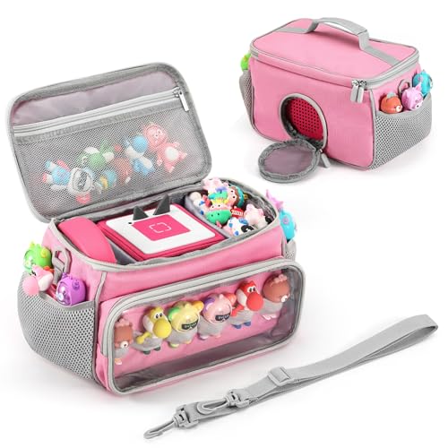 PISOSN Portable Carrying Case Compatible with Toniebox Starter Set and Tonies Figurines, Storage Musical Toy Carrying Bag for Toniebox Accessories (Light Pink)