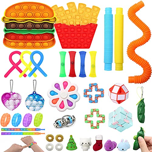 Fidgets, Fidget Pack, Fidget Toy Pack, Sensory Fidget Toys for Kids or Adults, Cheap Popitsfidgets Pack Figit Toys Packages Fidget Packs with Pop-in-It Fidget Blocks Set