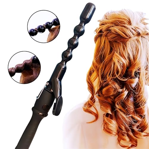 Image of Bubble Curling Iron Ceramic Hair Curler Curling Wand Beach Wavy Curler | 1 inch bubble hair waver ceramic curling curler for long hair dual voltage