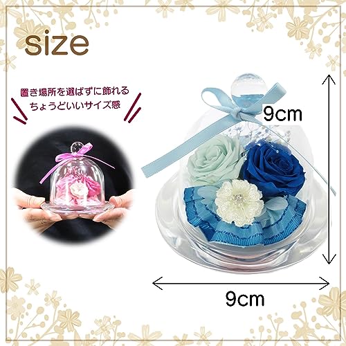【Amazon.co.jp 限定】【NICHIFLRO】ニチフロ プリザーブドフラワー 日本製 プレゼント お祝い 長持ち 枯れない花 母の日 敬老の日 ニチフロガラスドームミニ【 ピンク 】 [3]