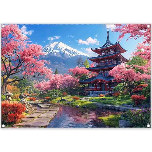 Fondo fotográfico tela 7x5ft Flores cerezo japonesa miniatura 1