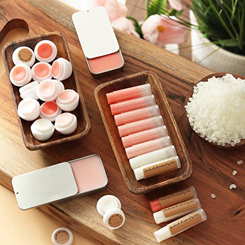 CraftZee 𝗣𝗥𝗘𝗠𝗜𝗨𝗠 Lip Balm Making Kit. DIY Lip Gloss Pack, Natural Beeswax, Shea Butter, Sweet Almond Oil, Essential Oils, Tools, Instruction Manual, Adult Craft Kit by DilaBee - Image 4
