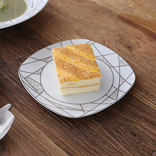 Veweet Tafelservies 'Serena', porselein 18-delig, met 6 dessertborden, diepe borden en platte borden, bordenset voor 6 personen, voor restaurants of gezinnen - Image 6