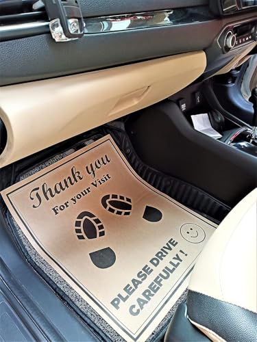 Image of Carfrill Disposable Car Paper Foot Mats Pack of 100 | Large Universal Size Brown Floor Protection Sheets | Car Interior Foot Mat Covers for Garage, Service & Cleaning Use