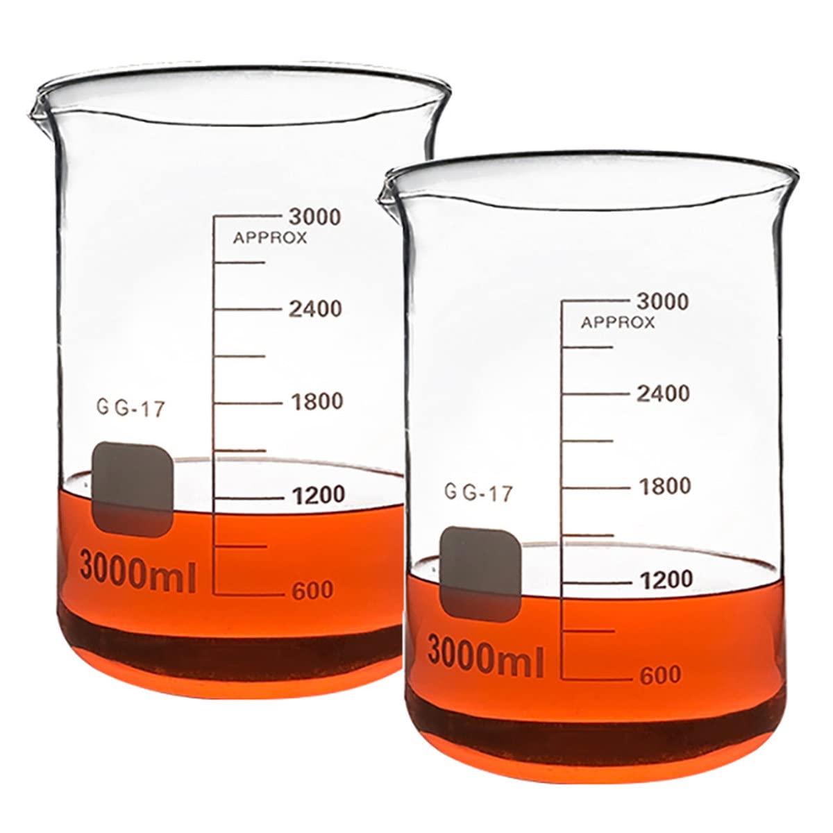 Vasos de precipitados de vidrio de forma baja, vaso de precipitados de laboratorio de borosilicato transparente, vaso de medición graduado de vidrio con pico, resistencia al calor y a altas temperat