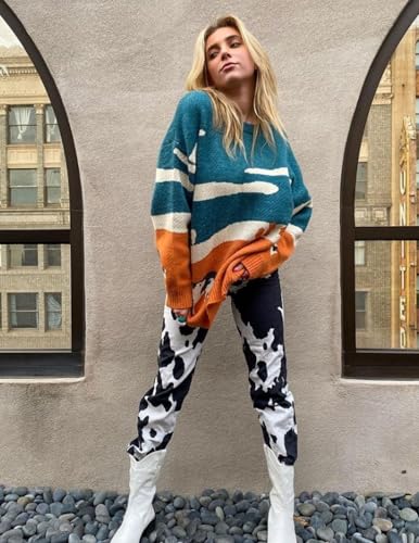 Vamtac Mens Oversized Sweater Vintage Graphic Pullover Crewneck Knit Jumper Y2K Unisex Streetwear 2025 Fall Tops