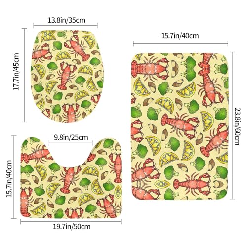 Tapis de salle de bain antidérapant lot de 3 ultra absorbant lavable en machine forme U - 3