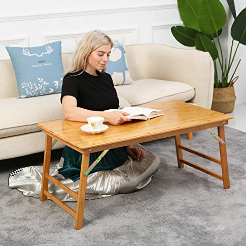 Unicoo - Bamboo Rectangular Folding Table Children's Art Craft Study Activity Table, Picnic Table, And Entertainment Table. (Table Only) #TOP1