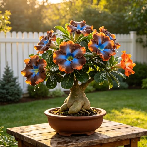 Attraktive Gartenverzierung Frostharte langjährige ägyptische Wüstenrose unkompliziert zu pflegen-1Rhizome-D