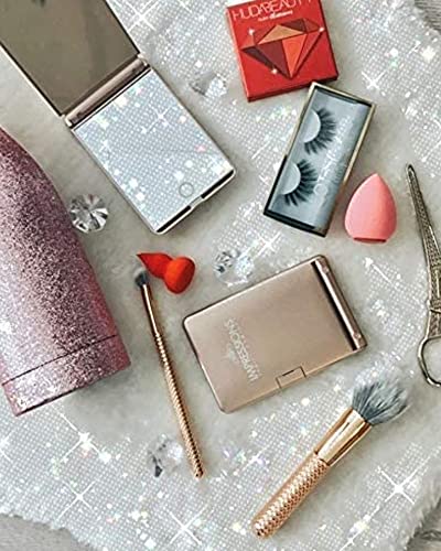 Impressions Vanity Touchup Dimmable Led Compact Mirror With Magnetic Closure, Vanity Makeup Mirror With Touch Sensor Switch And Magnifying Glass (Rose Gold) #TOP5