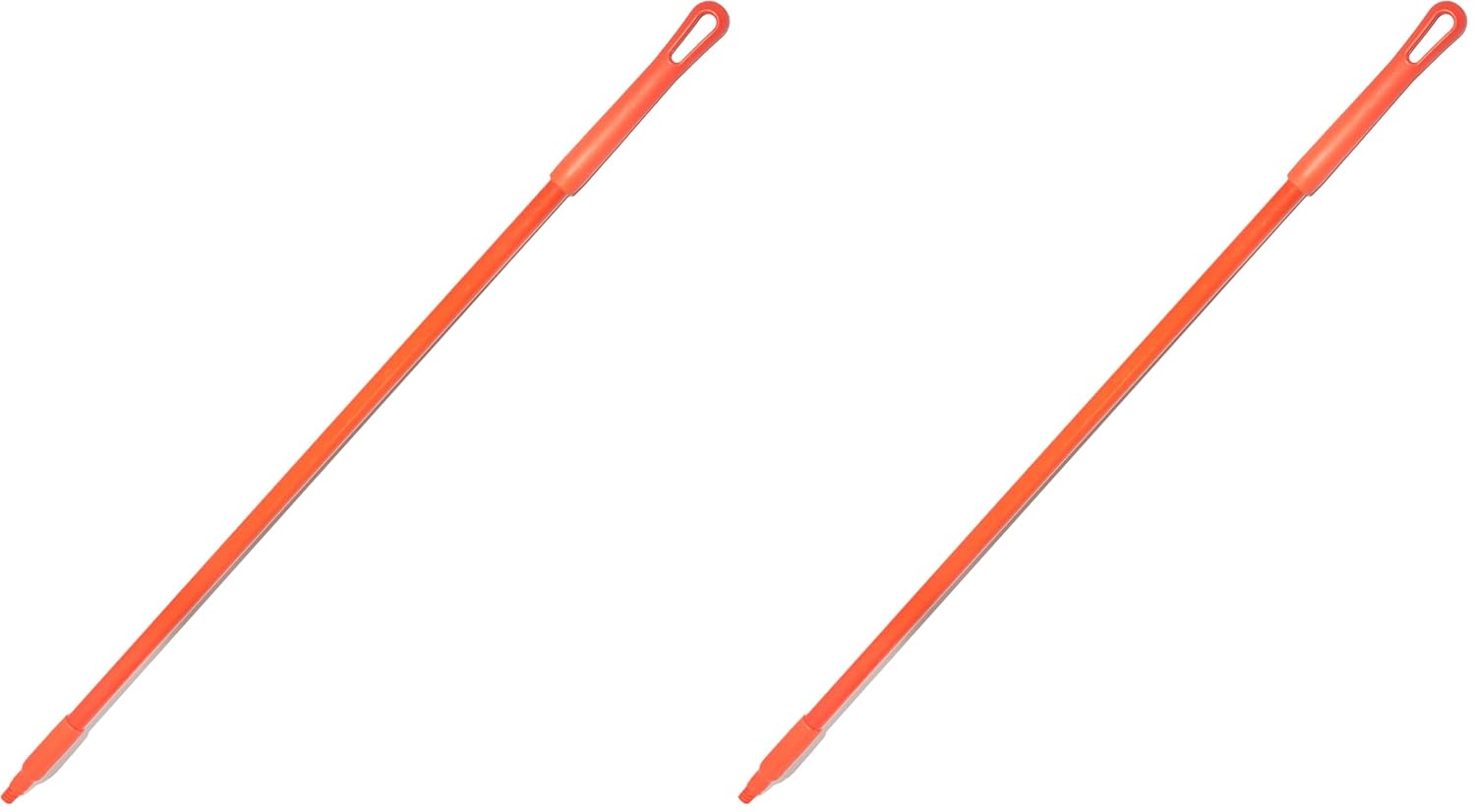 SPARTA 41225EC24 Fiberglass Broom Handle, Mop Handle, Replacement Handle with Acme Threaded Tip for Commercial Cleaning, 48 Inches, Orange (Pack of 2)