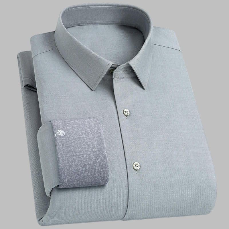Camisa de hombre sin arrugas lavable a máquina con viscosa cálida 5