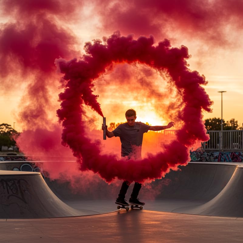 Lot De 5 Fumigènes à Main ± 50 Secondes Multicolores – Déclenchement à Mèche – Fumigènes Colorés
