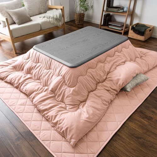 タンスのゲン こたつ 3点セット【 こたつ本体 + 掛布団 + 敷布団 】 120×80cm 長方形 継ぎ脚 UV塗装 洗える ピーチスキン 滑り止め付 21300047(115431)のサムネイル