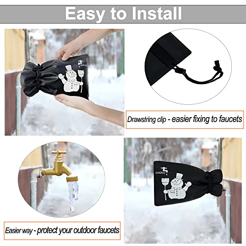 Outdoor Faucet Covers For Winter Freeze Protection -7"W X 10"H, Large Full Cover, Thickened Insulated Water Faucet Covers For Outside, Spigot Cover For Winter Cold Weather, Faucet Sock, Black 4 Pack #TOP6