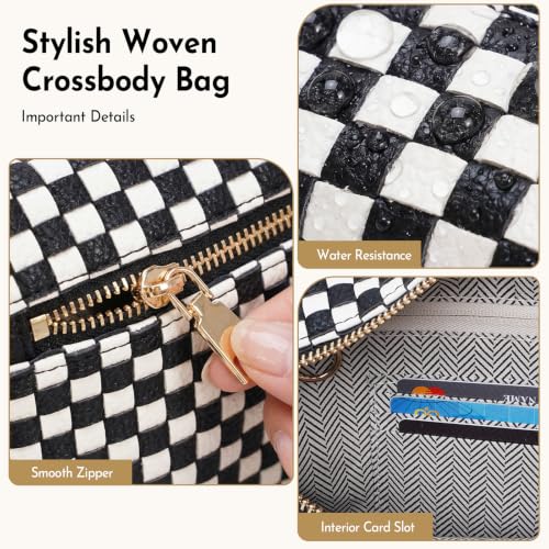 Caitina Woven Crossbody Bags for Women Checkered Bum Bag Women's Handbags Sling Purse with Adjustable Shoulder Strap by Caitina - Used condition - Image 6
