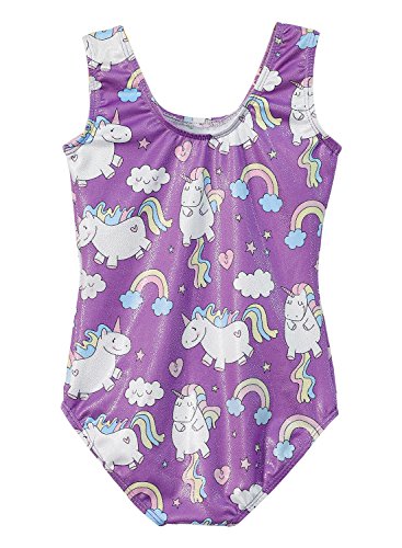 HOZIY Gymnastics Leotards for Girls Toddlers Kids Sleeveless Tumbling Outfits for Dance Print