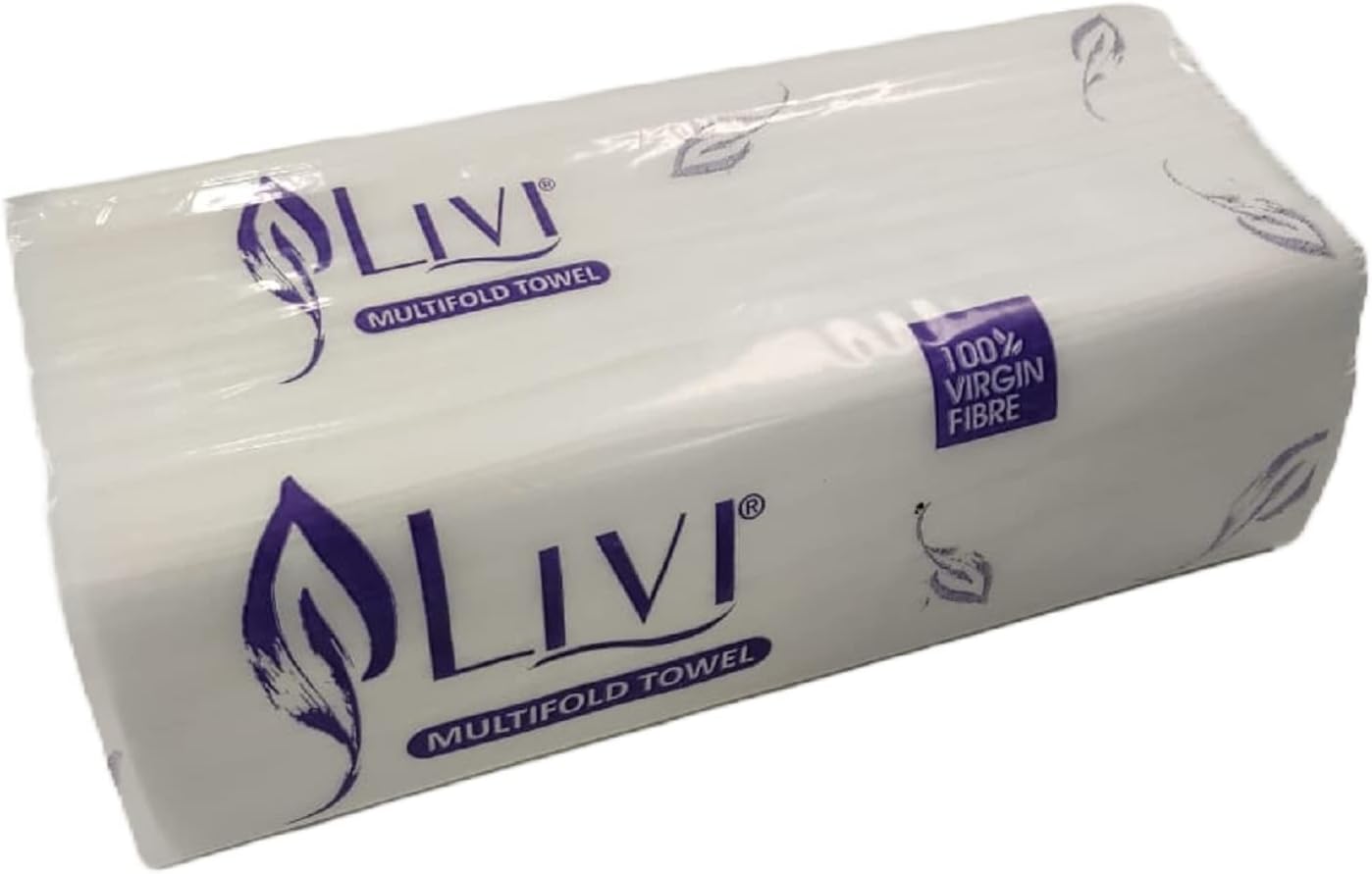 V4L Multi-Fold White Paper Towel 1 Pack x 125 Sheets Size 24 cm X 23.1 cm
