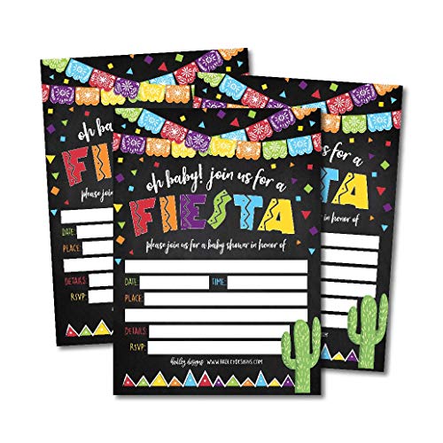 25 Fiesta Baby Shower Invitations, Sprinkle Invite for boy or girl, Spanish Mexican