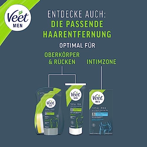 Foto von Veet Men Haarentfernungscreme für Oberkörper & Beine - Enthaarungscreme für Männer, Haarentfernung in 5-10 Minuten - 400 ml Spender inkl. Spatel
