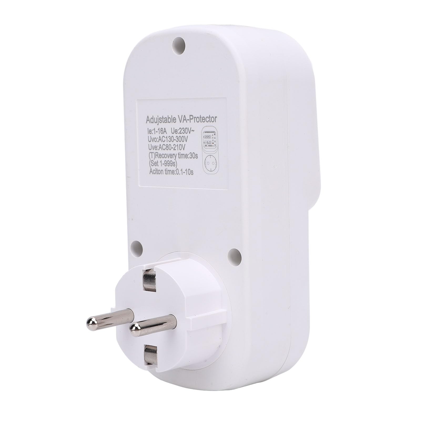Protector Digital de Salida 16A Regulador de Voltaje Ajustable Protector de Corriente Automático con Pantalla LED para el Hogar