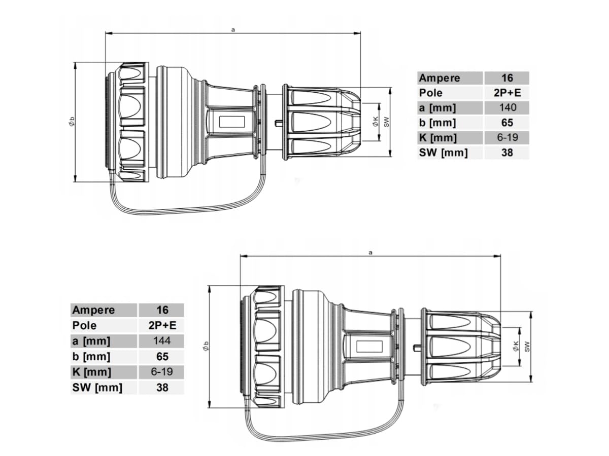 Hilark Cable Tech Unterwasser-Gummiverlängerungskabel H07RN-F 3x2,5 1m