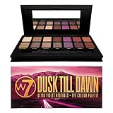 W7 Dusk Till Dawn Eyeshadow Palette - 14 Purple, Neutral Shades - Flawless Long-Lasting Makeup