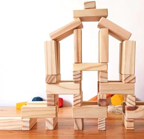 Jogo Caiu Perdeu 54 Peças de Madeira Torre Maluca Equilibrio Diversão Garantida Premium FastJoy