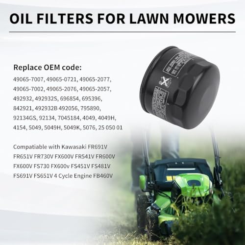 Image of 49065-0721 Oil Filter AM125424 for Kawasaki FR691V FR600V 541V,3 Pack