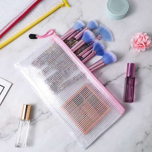 Gjinxi Pasta A4 de plástico com zíper, 10 peças, bolsa de documentos com zíper, pastas de arquivo co