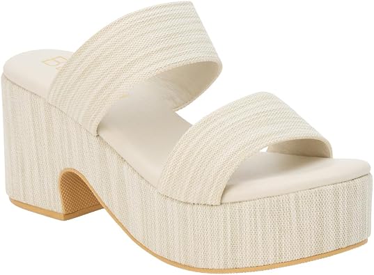 BEACH by Matisse Womens Ocean Ave Platform Block Casual Sandals Casual High Heel 3" & Up - Off White