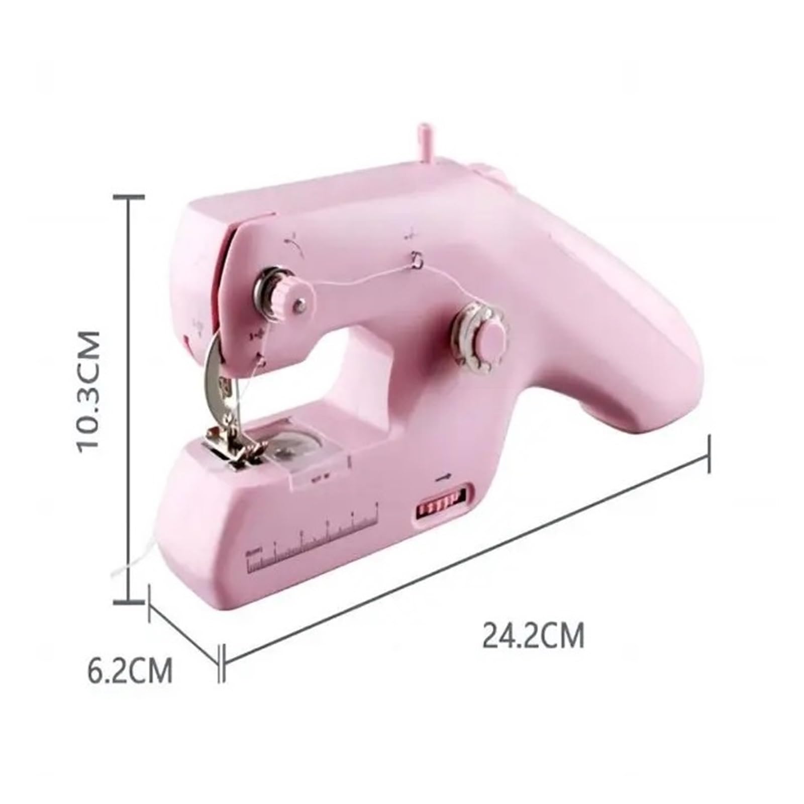 Maszyna Do Szycia Domowa Mini Ręczna Przenośna Elektryczna Dwuprzewodowa Różowo-biała Szycie Sprawia że Wszystko Wydaje Się łatwe(Pink)