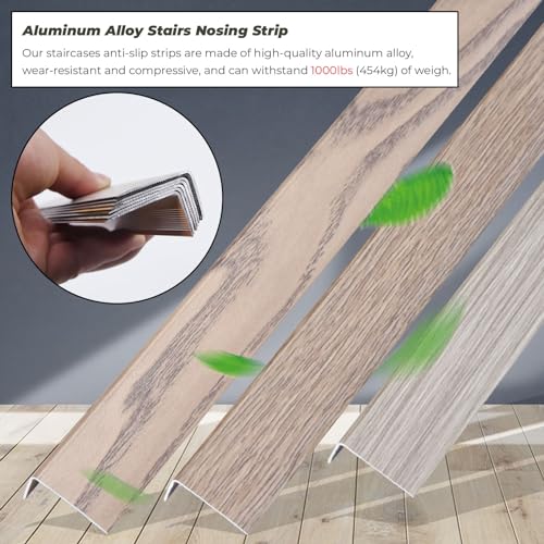 Moldura de borde de escalera metálica de 1,4" perfil protector 48" 3