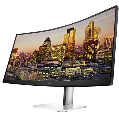 Image of HP Series 5 Pro 34-inch 534pm Curved 2K WQHD Conferencing Monitor 2-Pack Bundled with Desk Mount Stand, USB-C Multiport G5 Dock, MK270 Wireless Keyboard & Mouse, Gel Mouse & Wrist Pad