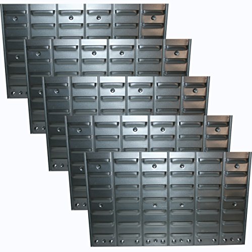 Hünersdorff 5er Set Metall-Wandregal für Sichtboxen PP als Schraubenregal Werkstatt Kleinteileregal