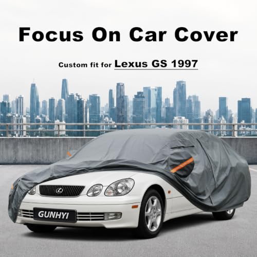Image of GUNHYI Premium Car Cover Custom Fit GS(1998-2010), 16 Layers Heavy Duty Car Cover Waterproof All Weather with Zipper Door for Sun Rain Snow Dust Uv Protection