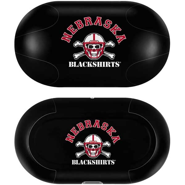 Skinit Decal Audio Skin Compatible with Samsung Galaxy Buds+ - Officially Licensed College Nebraska Blackshirts Design