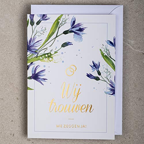 Art NUVO WEDDING INVITATIONS CARDS - 20 unidades, 120 x 170 mm, WITH PRINTABLE INNERS AND ENVELOPES PARA WDDING - GOLD FOILED Design ON DOUBLE COATED PAPER