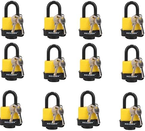 4 Keyed Alike 40mm Water Resistant Waterproof Padlocks 4 Locks 8 Keys Security