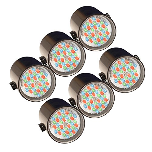 Kasco RGB LED Lighting 6 Fixtures for 2-3 HP Units – Runs on 24V DC at 5W per Fixture | 3 Rhythmic Sequencing Patterns with 150 ft Power Cord | RGB Fountain Decor Lights (Fountain NOT Included)