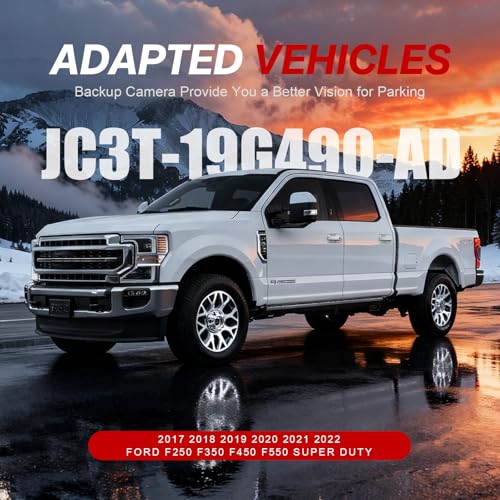 Image of Rear View Backup Camera JC3T-19G490-AD Replacement Compatible with F250 F350 F450 F550 Super Duty 2017-2022 6.2L 6.7L 7.3L Back Up Camera Replaces JC3T19G490AD