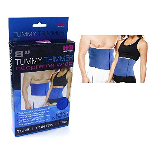 Tummy Trimmer-Waist Trimmer For Men and Women, 8in, Blue,(PACK of 2) Fully Adjustable,One Size Fits All, Burn Belly Fat Fast, Abdominal Toning Belt, Tighten Stomach Skin, Firm Your Abdominal Muscles, Lower Back Support, Sweat Off Belly Fat Today